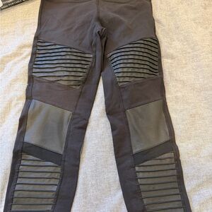 All Yoga Black Moto Panel Leggings